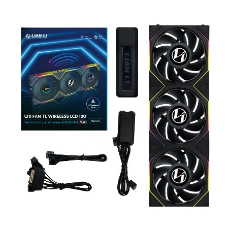 Lian Li 12TLLCD1W3B sistema di raffreddamento per computer Case per computer Ventilatore 12 cm Nero