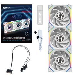 Lian Li UNI FAN SL Wireless LCD 120 Reverse Blade Case per computer Ventilatore 12 cm Bianco 3 pz (12RSLLCD1W3W)