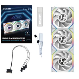 Lian Li UNI FAN SL Wireless LCD 120 Case per computer Ventilatore 12 cm Bianco 3 pz (12SLLCD1W3W)