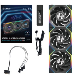 Lian Li UNI FAN SL Wireless LCD 120 Reverse Blade Case per computer Ventilatore 12 cm Nero 3 pz (12RSLLCD1W3B)