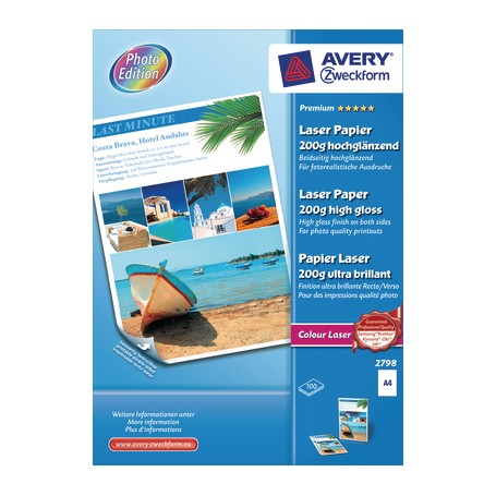 Avery 2798Z carta fotografica A4 Bianco Lucida (2798)