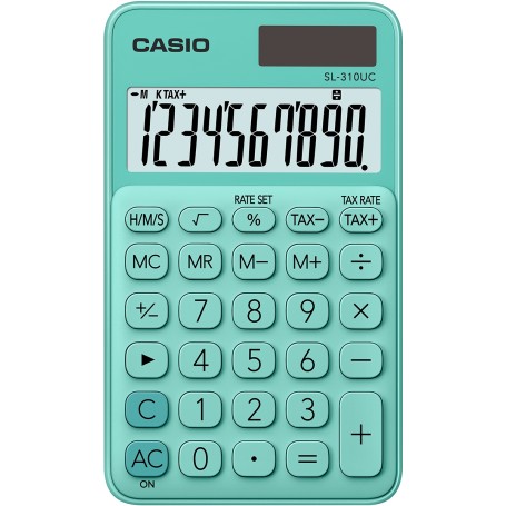 Casio SL-310UC-GN calcolatrice Tasca Calcolatrice di base Verde (SL-310UC-GN-W-EC)