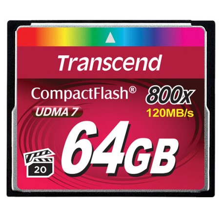 Transcend 64GB 800x CF memoria flash CompactFlash MLC (TS64GCF800)