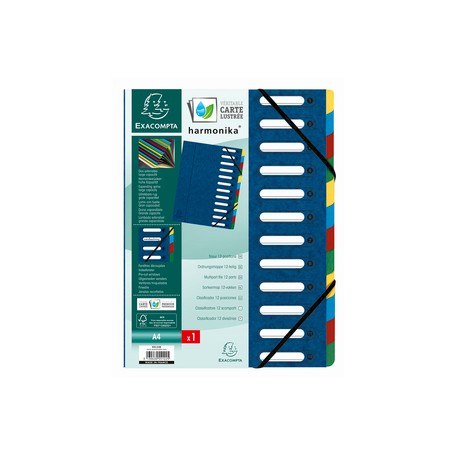 Exacompta 55122E cartella Cartoncino Blu, Multicolore A4 (55122E)