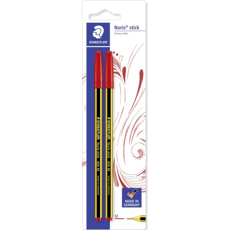 Staedtler Blister con 2 penne a sfera Noris rosso (434-02BK2I)