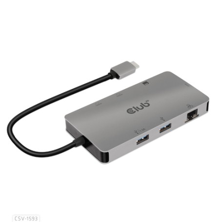 CLUB3D CSV-1593 hub di interfaccia USB 3.2 Gen 1 (3.1 Gen 1) Type-C 16200 Mbit/s Metallico (CSV-1593)