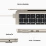 Apple MacBook Air 13-inch : M2 chip with 8-core CPU and 8-core GPU, 256GB - Starlight (MLY13T/A)