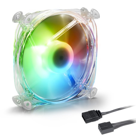 Sharkoon Shark Disc PWM Case per computer Ventilatore 12 cm Trasparente 1 pz (SHARK DISC PWM RGB FAN)