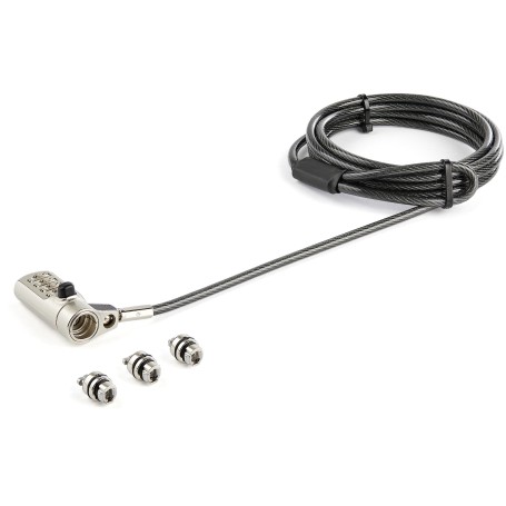 StarTech.com Cavo di sicurezza universale a combinazione per computer portatile da 2m - 3 in 1 - Lucchetto di sicure (LTULOCK4D)