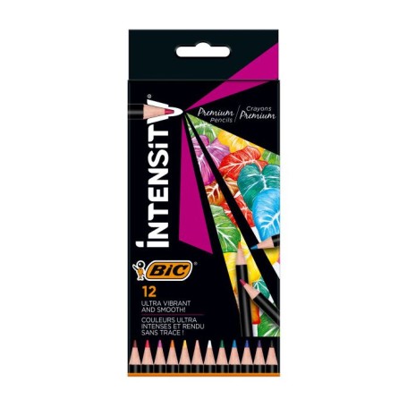 BIC Intensity Premium Nero, Blu, Marrone, Verde, Azzurro, Arancione, Rosa, Porpora, Rosso, Viola, Bianco, Giallo 12 pz (951844)