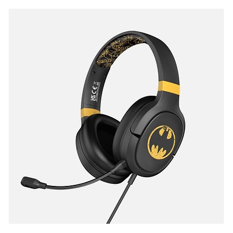 OTL Technologies DC Comics Batman Pro G1 Cuffie Cablato A Padiglione Giocare Nero, Oro (DC0885)