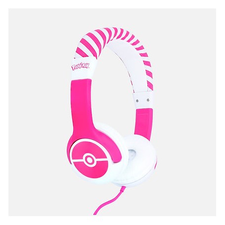 OTL Technologies Pokémon Pokéball Pink Kids Cuffie Cablato A Padiglione Giocare Rosa, Bianco (PK0842)