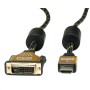 ROLINE 11.04.5890 cavo e adattatore video 1 m HDMI DVI Nero, Oro