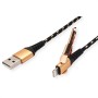 ROLINE 11.02.8923 cavo Lightning 1 m Nero, Oro