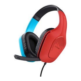 Trust GXT 416S Zirox Auricolare Cablato A Padiglione Giocare Nero, Ciano, Rosso (25423)