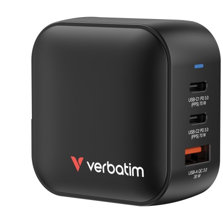 MINI GANCHARGER 70W 3 PORT US PLUG WITH EU/UK ADAP (32229)