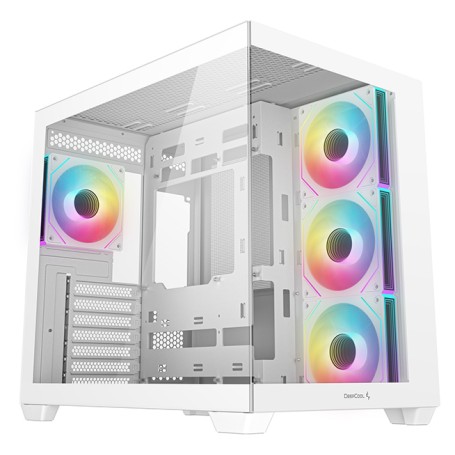 DEEPCOOL CASE MID TOWER CG530 WH 4F WHITE 2*TG 4x120 PWM+ARGB FAN (R-CG530-WHADA4-G-1)