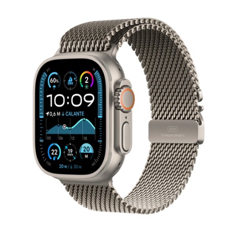 Watch Ultra 2 (grau, 49 mm, Milanaise Armband Titan natur, Titangehuse, Cellular) (MX4M3FD/A)