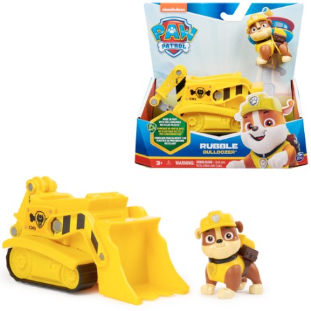 PAW Patrol , Bulldozer di Rubble, Veicolo e Personaggio Rubble, Giochi Bambini, 3+ anni (6069057)