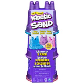 Kinetic Sand , Confezione da 3 Mini Castelli, 340 g di Sabbia Modellabile in 3 Colori Brillanti, dai 3 Anni, 6053520