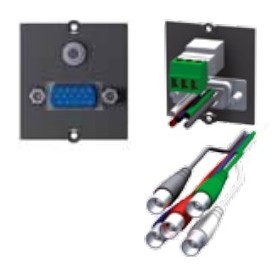 Custom Modul 1x VGA + 1x Stereo (schwarz, fr Tischsteckdosen) (917.073)