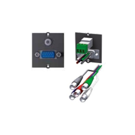 Custom Modul 1x VGA + 1x Stereo (schwarz, fr Tischsteckdosen) (917.073)