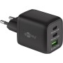 USB-C Schnellladegert Nano, PD, GaN, 65 Watt (schwarz, 1x USB-A, 2x USB-C PD, Charge 3.0) (64753)