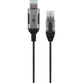 Ethernet-Adapterkabel USB-A 3.2 Gen1  RJ-45 (schwarz/grau, 3 Meter) (74396)