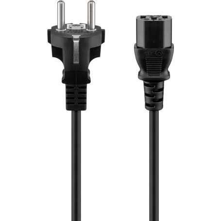 Kaltgerte-Anschlusskabel C13   Schutzkontakt-Stecker (schwarz, 5 Meter, gerader Stecker) (96037)
