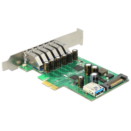 PCI Express x1 Karte zu 6 x extern + 1 x intern USB 5 (89377)