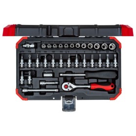 Red Steckschlssel-Satz 1/4", 33-teilig (rot, mit Umschalt-Knarre, SW 4mm - 13mm) (3300051)