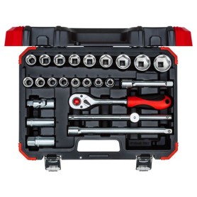 Red Steckschlssel-Satz 1/2", 24-teilig (rot/schwarz, mit Umschalt-Knarre, SW 10mm - 32mm) (3300055)