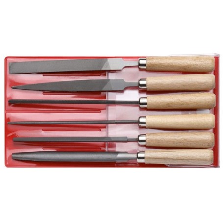 red Schlsselfeilen-Satz, 6-teilig (mit Holzgriff) (R93000006)