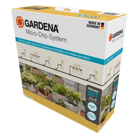 Micro-Drip-System Tropfbewsserung Set Balkon, 15 Pflanzen (schwarz/grau, Modell 2023) (13401-20)