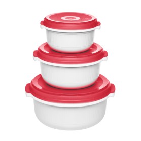 EMSA 518999 recipiente per cibo Rosso, Bianco 3 pz