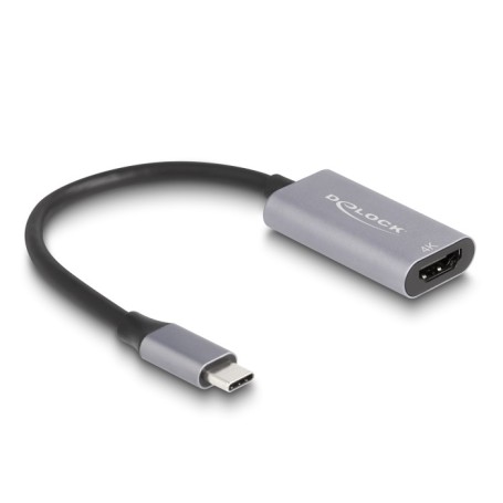 DeLOCK 60020 cavo HDMI 0,15 m HDMI tipo A (Standard) USB tipo-C Nero, Grigio