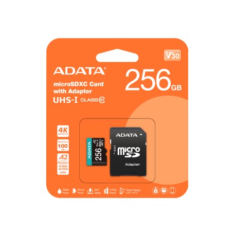 ADATA Premier Pro 256 GB MicroSDXC UHS-I Classe 10 (AUSDX256GUI3V30SA2-RA1)