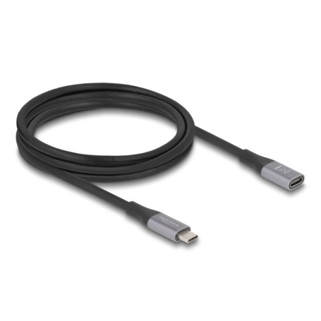 DeLOCK 81202 cavo USB USB4 Gen 2x2 2 m USB C Nero, Grigio
