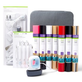 Cricut EasyPress Mini, Zen Blue + Everything Iron -On Bundle Blu, Bianco (8002174)