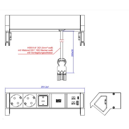 Bachmann Steckdosenleiste DESK2 white 2xCEE7/3 902.3203 (902.3203)