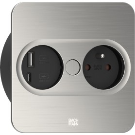Bachmann 946.007 presa energia Type E + USB A + USB C Acciaio inox
