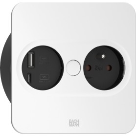 Bachmann 946.207 presa energia Type E + USB A + USB C Acciaio inox (946.013)