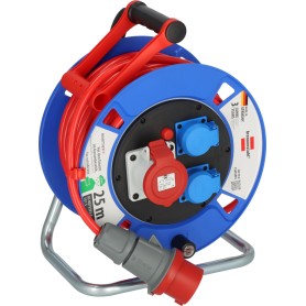 Brennenstuhl 1182770010 prolunghe e multiple 25 m 3 presa(e) AC Esterno Nero, Blu, Grigio, Rosso
