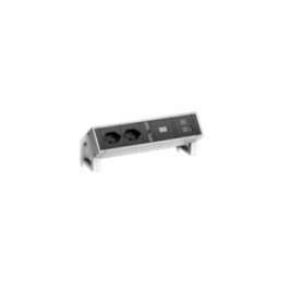 Bachmann DESK 2 prolunghe e multiple 0,2 m 2 presa(e) AC Interno Nero, Bianco (902.907)