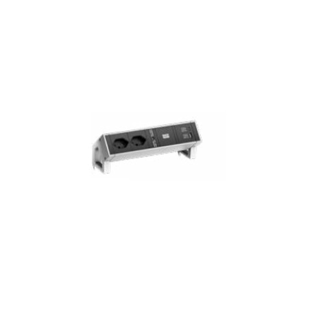 Bachmann DESK 2 prolunghe e multiple 0,2 m 2 presa(e) AC Interno Nero, Bianco (902.907)