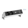 Bachmann Desk 2 prolunghe e multiple 2 presa(e) AC Interno Nero, Bianco (902.950)