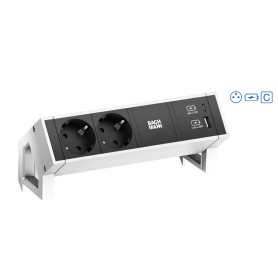 Bachmann Desk 2 prolunghe e multiple 2 presa(e) AC Interno Nero, Bianco (902.953)