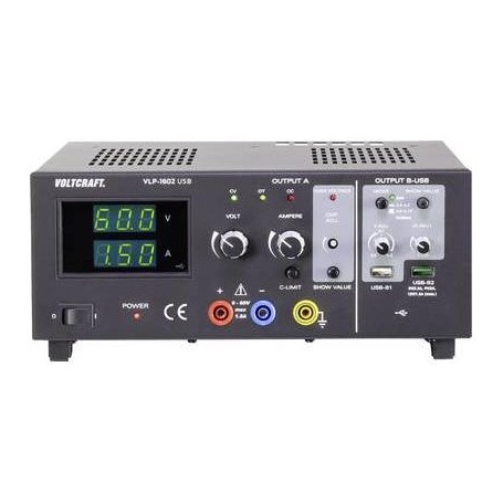 VOLTCRAFT VLP-1602 Labornetzgerät, einstellbar 0 - 60 V 0.01 - 1.5 A 123 W OVP Anzahl Ausgänge 3 x (VC-8146855)