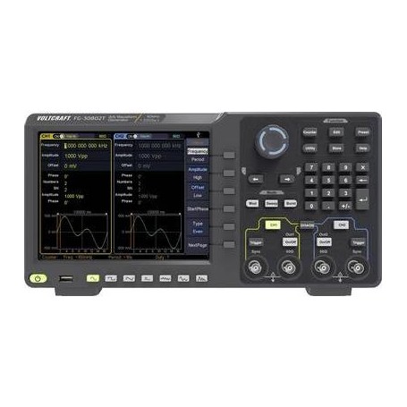 VOLTCRAFT FG-30802T Funktionsgenerator netzbetrieben 1 µHz - 80 MHz 2-Kanal Arbiträr, Rauschen, Puls, Rechteck, Sinus, Dreieck