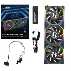 Lian Li UNI FAN SL Wireless LCD 120 Case per computer Ventilatore 12 cm Nero 3 pz (12SLLCD1W3B)